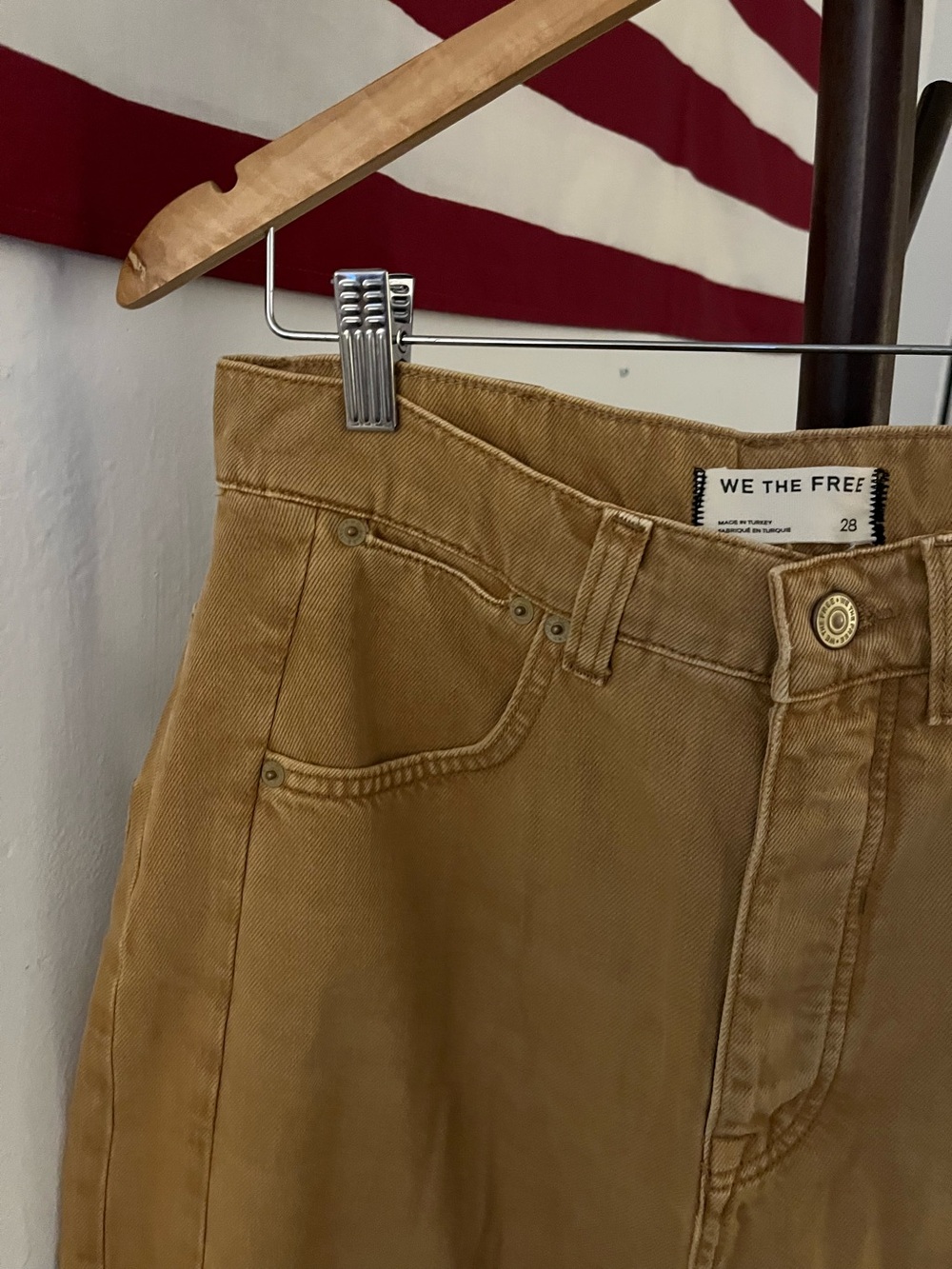 NWT FREE PEOPLE WE THE FREE Truro Baggy Puddle Jeans | Warm Rust $148 CURRENT - Picture 13 of 16